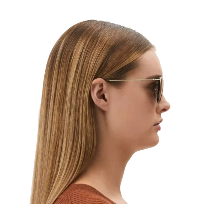 Runda solglasögon med svart injicerad ram