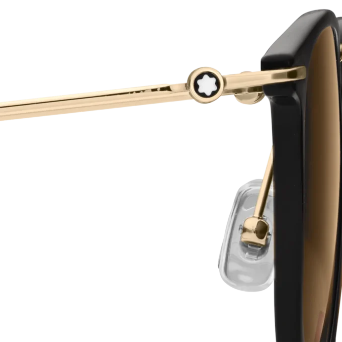 Runda solglasögon med svart injicerad ram