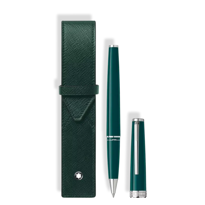 Set med PIX Deep Green Rollerball & Montblanc Envelope 1-Pen Pouch