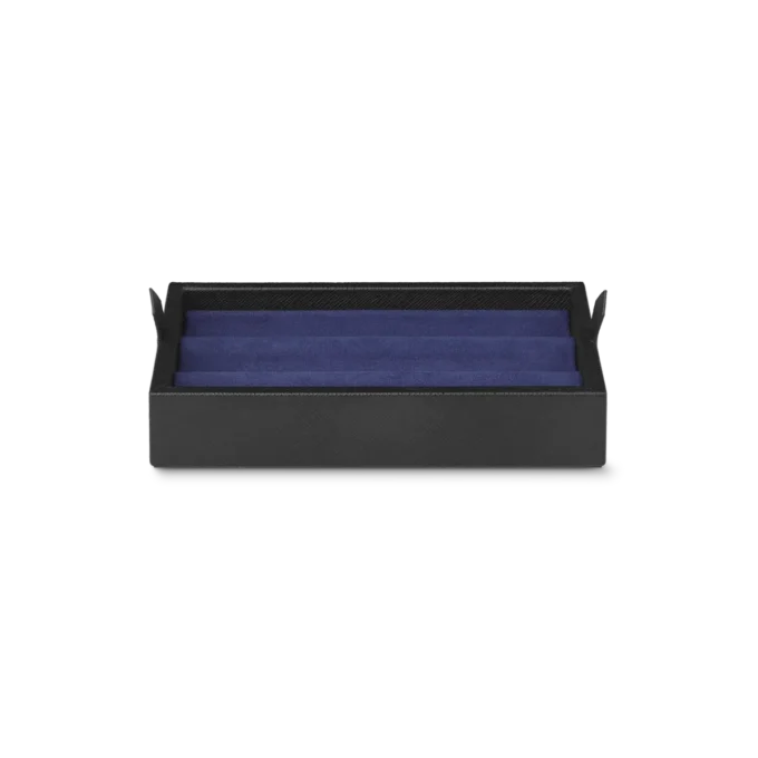 Skrivbordslåda i läder för tre skrivinstrument och en bläckflaska