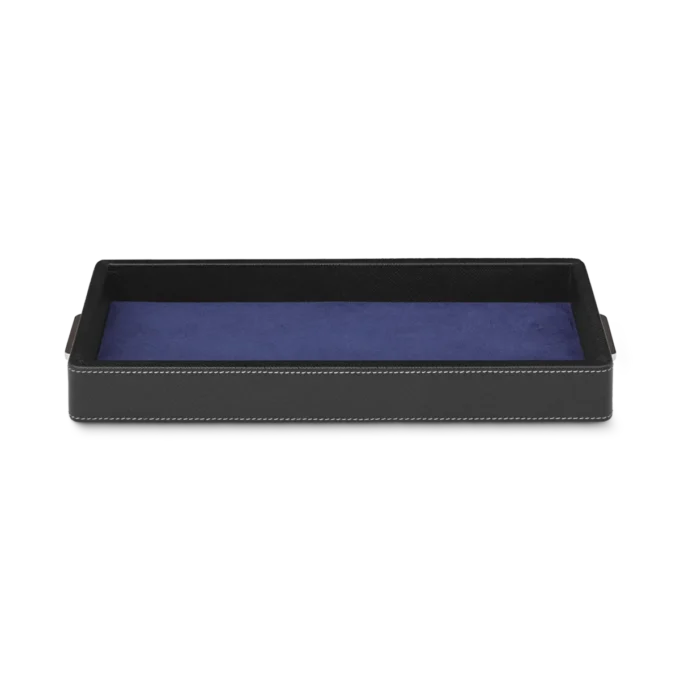 Skrivbordslåda i läder för tre skrivinstrument och en bläckflaska