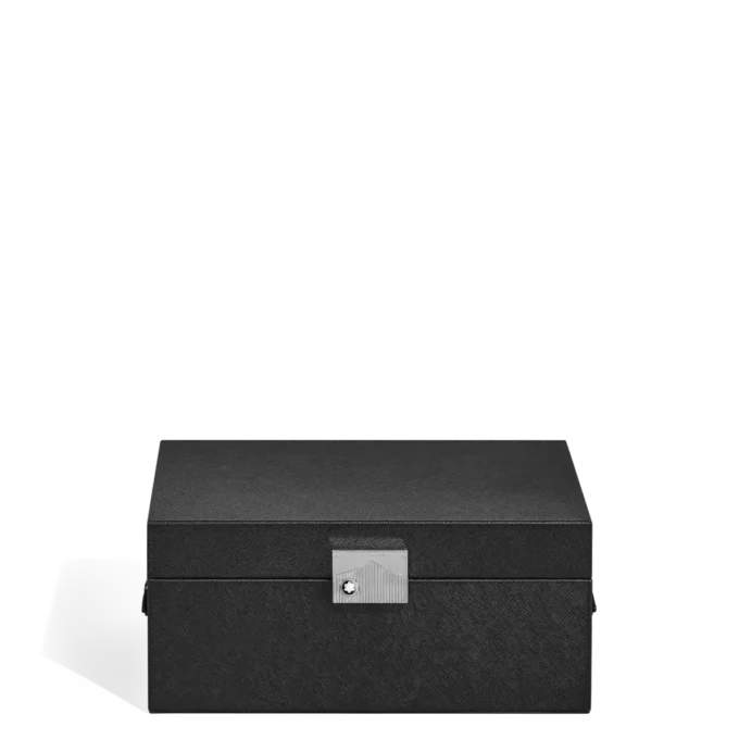 Skrivinstrument i samlarbox i svart läder