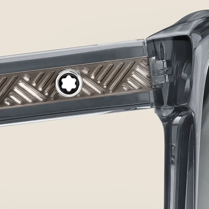 Squared-solglasögon med gråfärgad acetatbåge