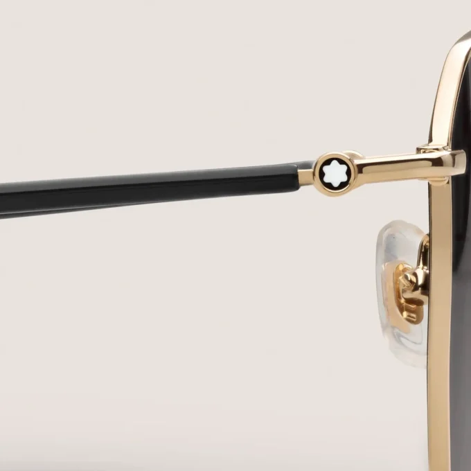 Squared-solglasögon med guldfärgad metallram