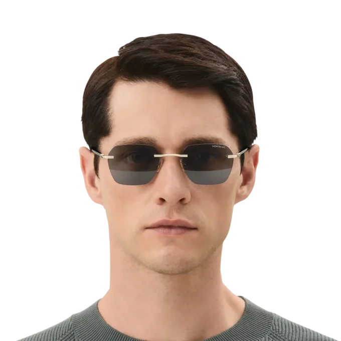 Squared-solglasögon med guldfärgad metallram