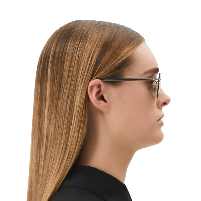 Squared-solglasögon med guldfärgad metallram