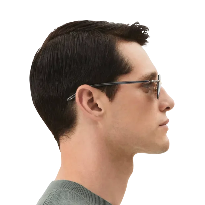 Squared-solglasögon med guldfärgad metallram