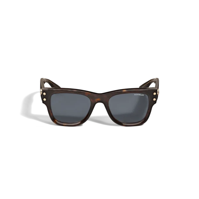 Squared-solglasögon med havannafärgad acetatbåge