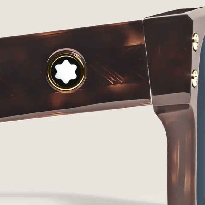 Squared-solglasögon med havannafärgad acetatbåge