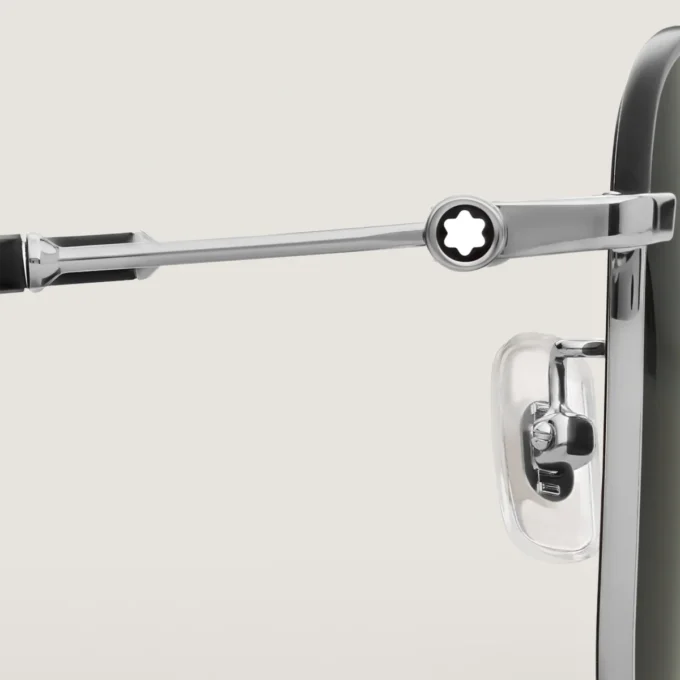 Squared-solglasögon med silverfärgad metallbåge