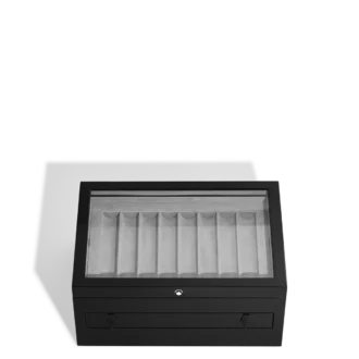 Stor samlarbox i trä och lack för 24 skrivinstrument