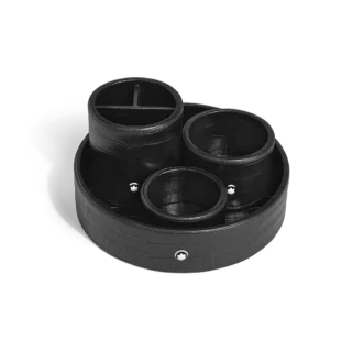 Stort skrivbordsfack, krokodilpräglat läder, svart