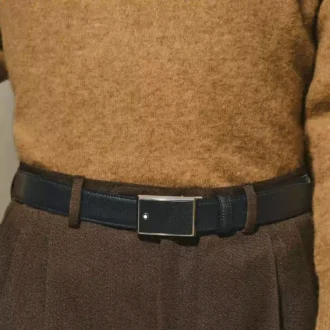 Svart 30 mm läderbälte