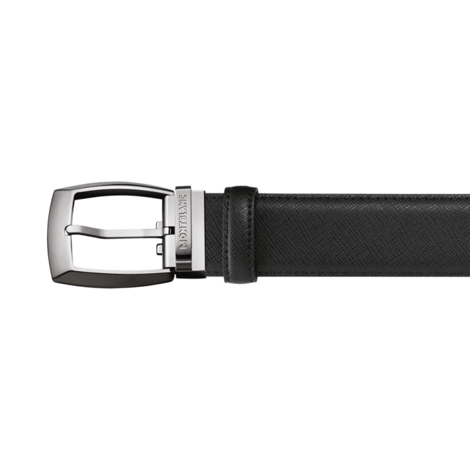 Svart 35 mm läderbälte