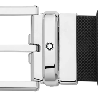 Svart 35 mm läderbälte