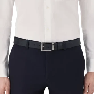 Svart 35 mm läderbälte