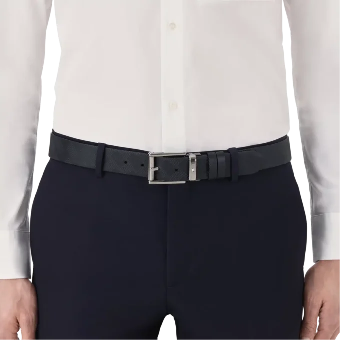 Svart 35 mm läderbälte