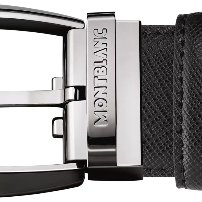 Svart 35 mm läderbälte