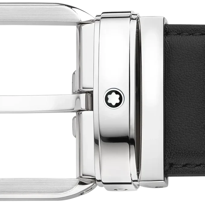 Svart 35 mm läderbälte