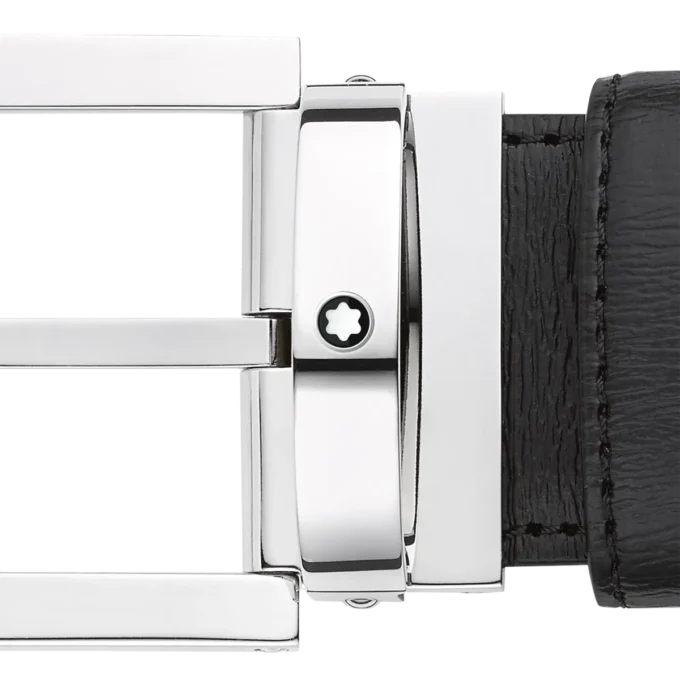 Svart 35 mm läderbälte