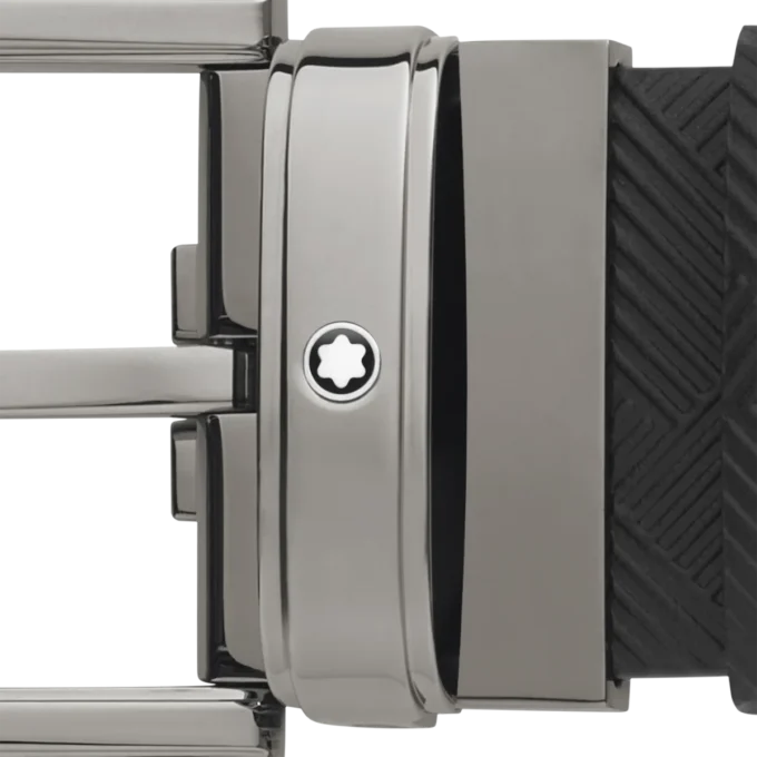 Svart 35 mm läderbälte