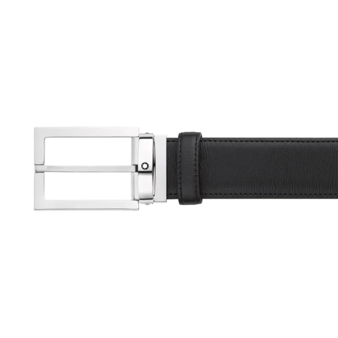 Svart 35 mm läderbälte