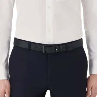 Svart 35 mm vändbart läderbälte