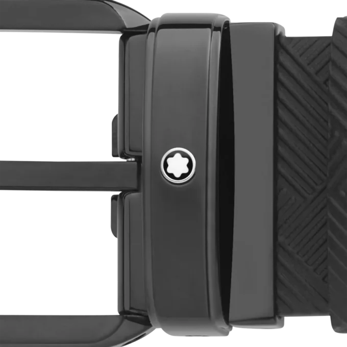 Svart 35 mm vändbart läderbälte