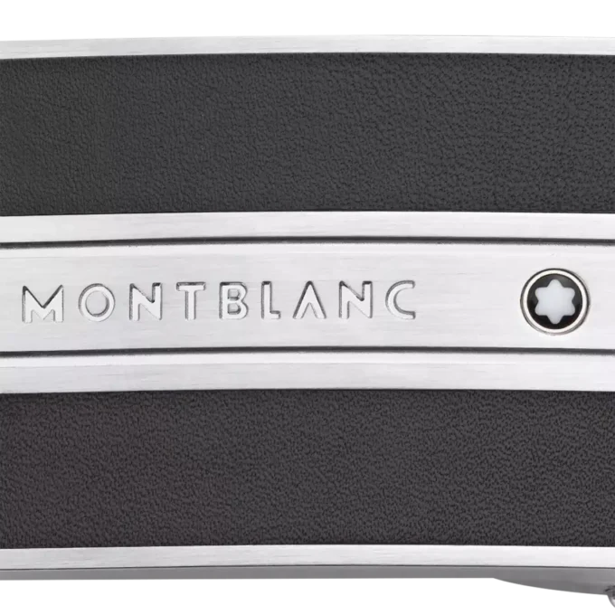 Svart/brunt 30 mm vändbart läderbälte