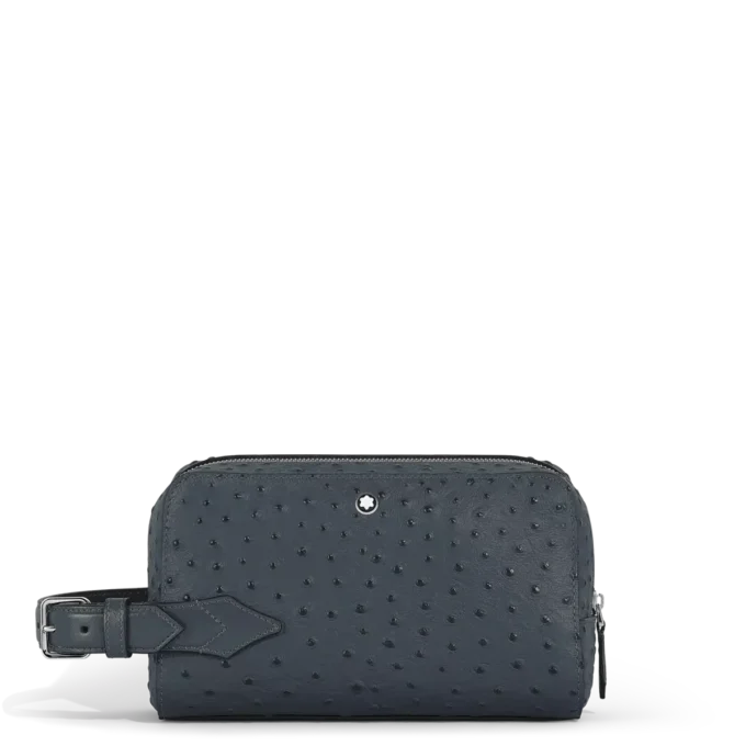 Toalettväska i strutspräglat läder