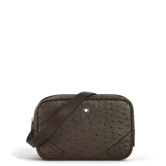 Tryckt mini-crossbody i strutsläder