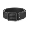 Tryckt svart/enfärgat svart 35 mm vändbart läderbälte